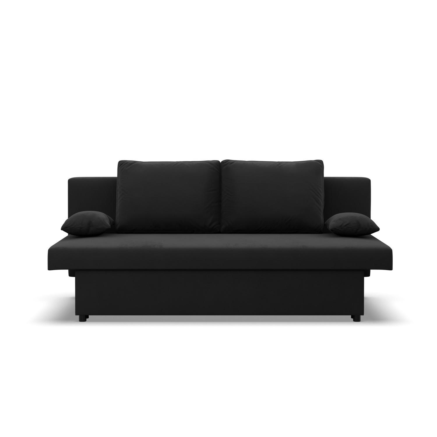 SOFA 3-SITZER MIT SCHLAFFUNKTION NOLA Schwarz - Schwarz, Textil (86/85/191cm) - Mebligo