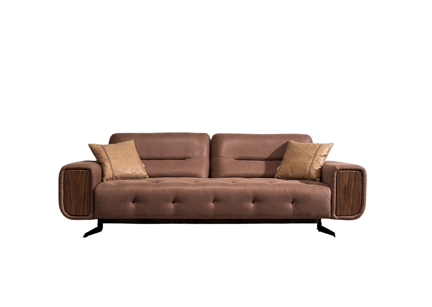 SOFA Hamilton 2-Sitzer BRAUN - Braun, Textil/Metall (200/82/100cm)