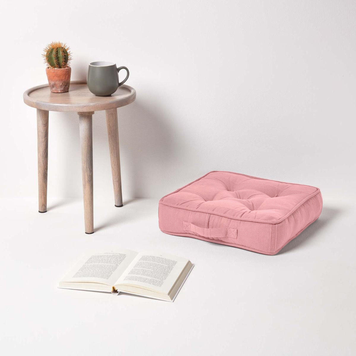 SITZKISSEN Rajput rosa 40/40/8 cm - Rosa, Textil (40/40/8cm) - Homescapes