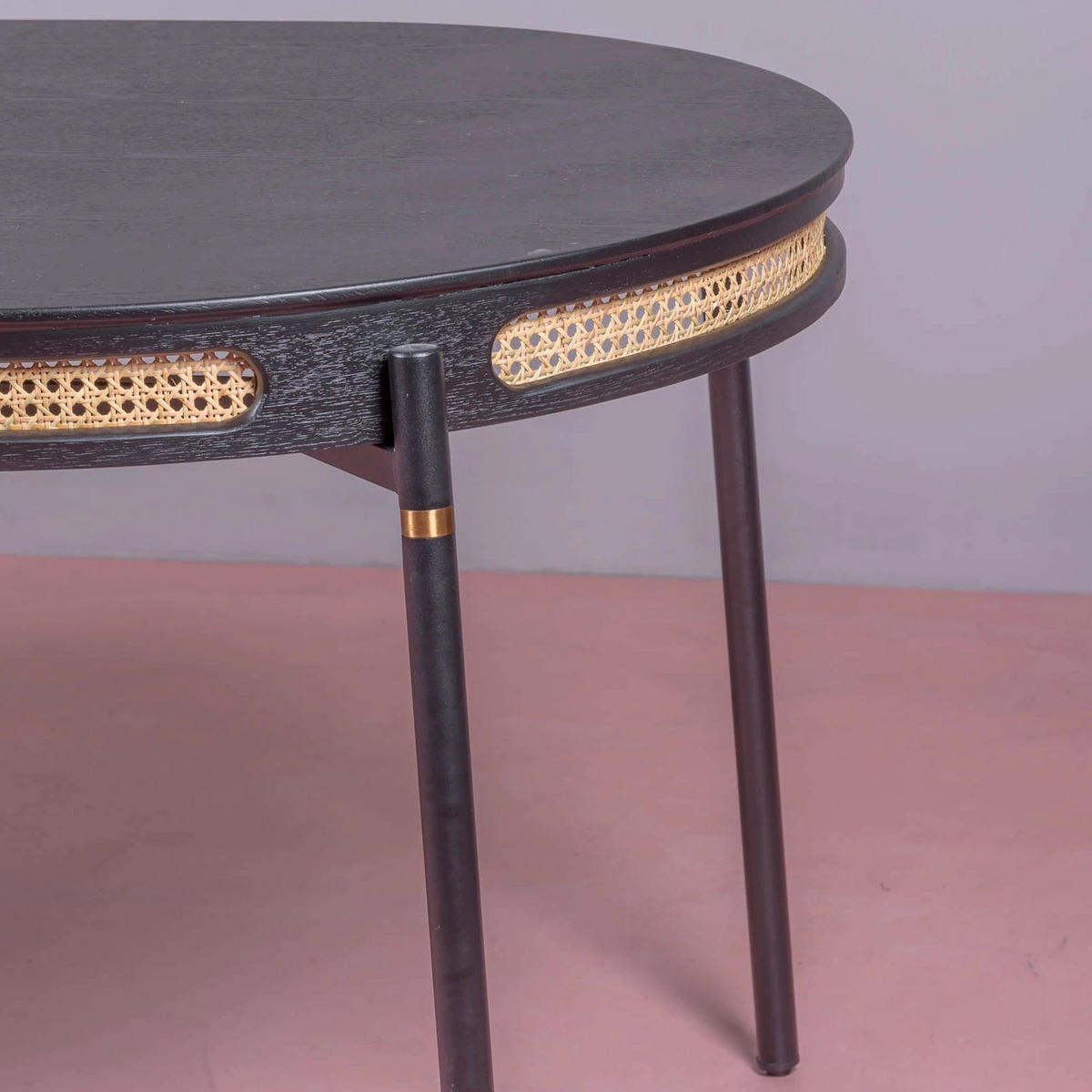 ESSTISCH Oval Schwarz 90/180/76 cm - Schwarz, Naturmaterialien (90/180/76cm) - Nest Dream