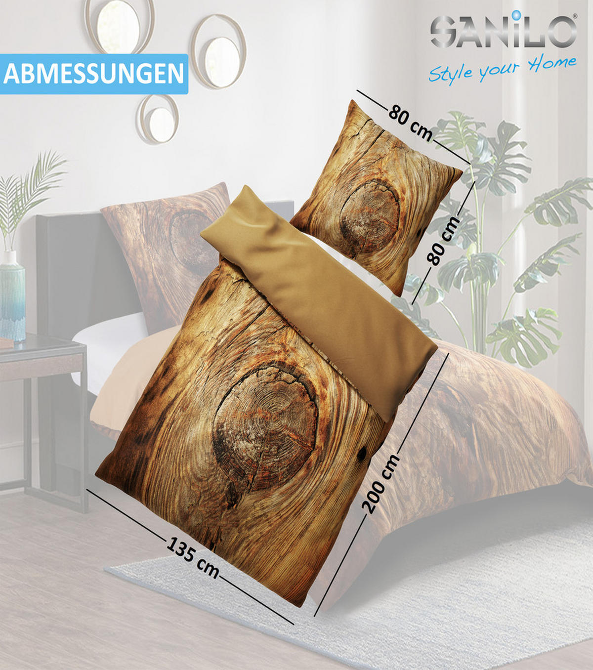 BETTWÄSCHE 2-teilig Rustikal - Beige, Naturmaterialien (135/200cm) - Sanilo