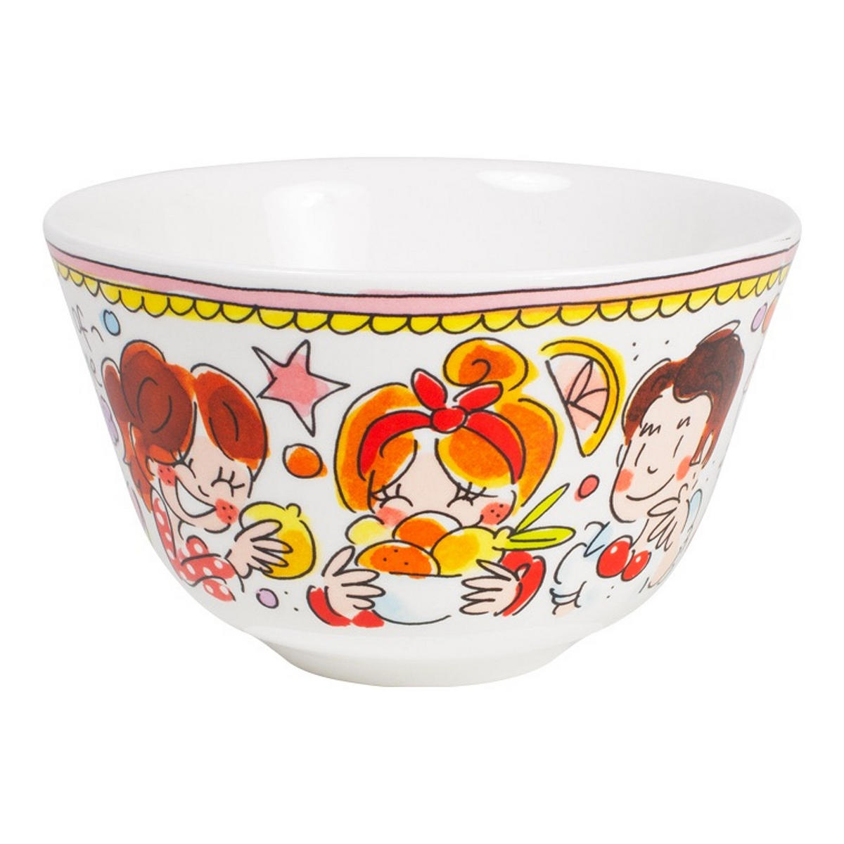SCHALE Rosa Rand in Bunt - 14cm - Multicolor, Keramik (14.3/9/14.3cm) - Blond Amsterdam