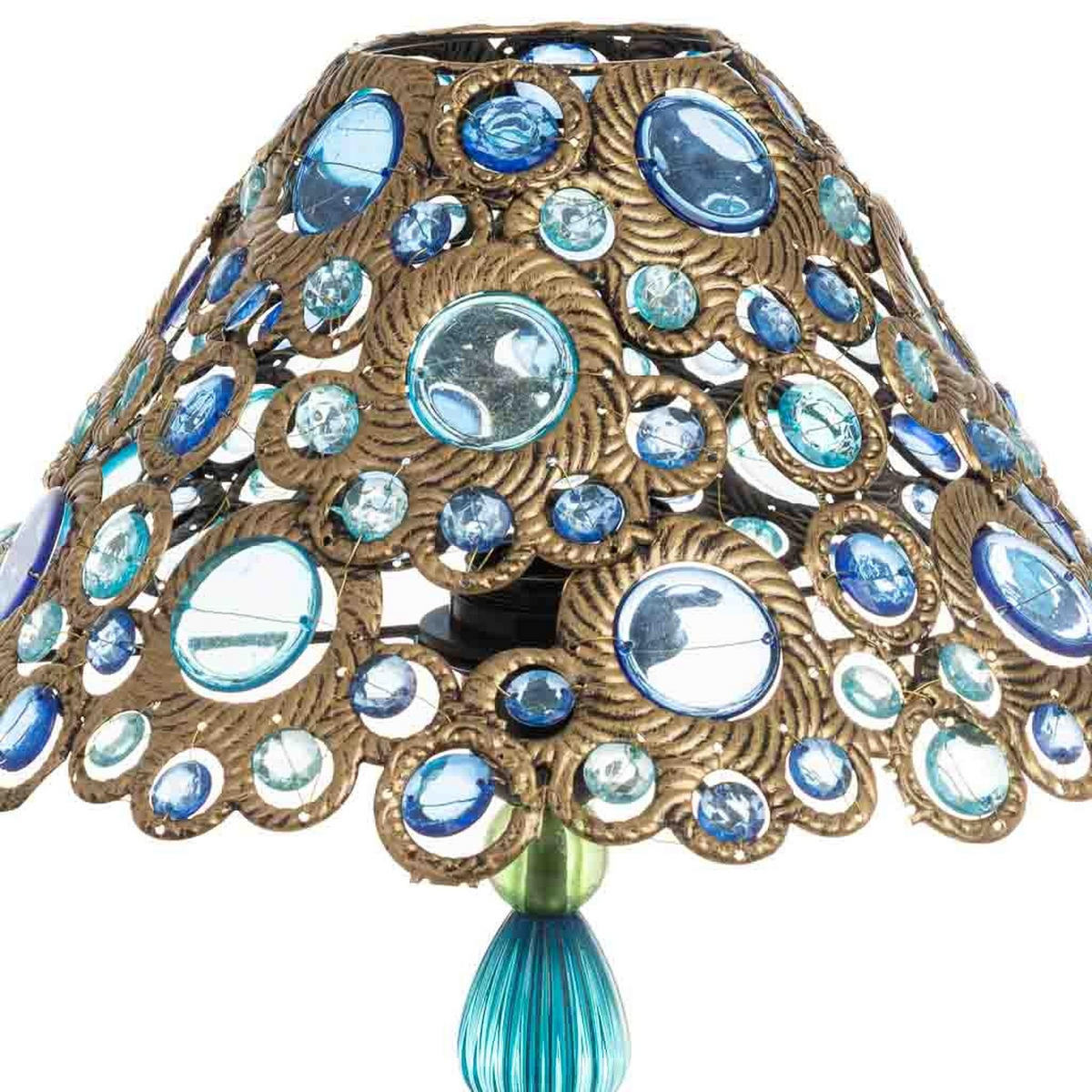 LAMPE aus Metall und Glas, blau, 30x48cm - Blau, Metall (30/30/47cm) - Wanderlust