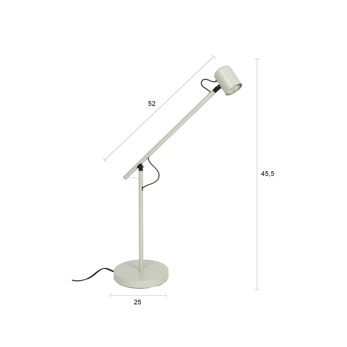 TISCHLAMPE Aero Grün - Grün, Metall (55/20/45.5cm) - Housecraft Living