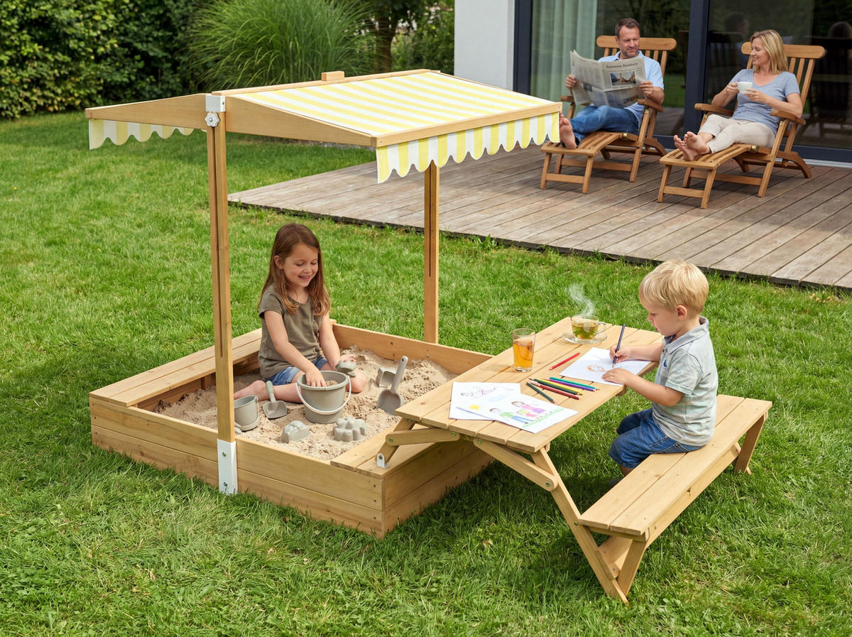 SANDKASTEN Sunplaya5 - Gelb, Holz (110/185/113cm) - needs&wants