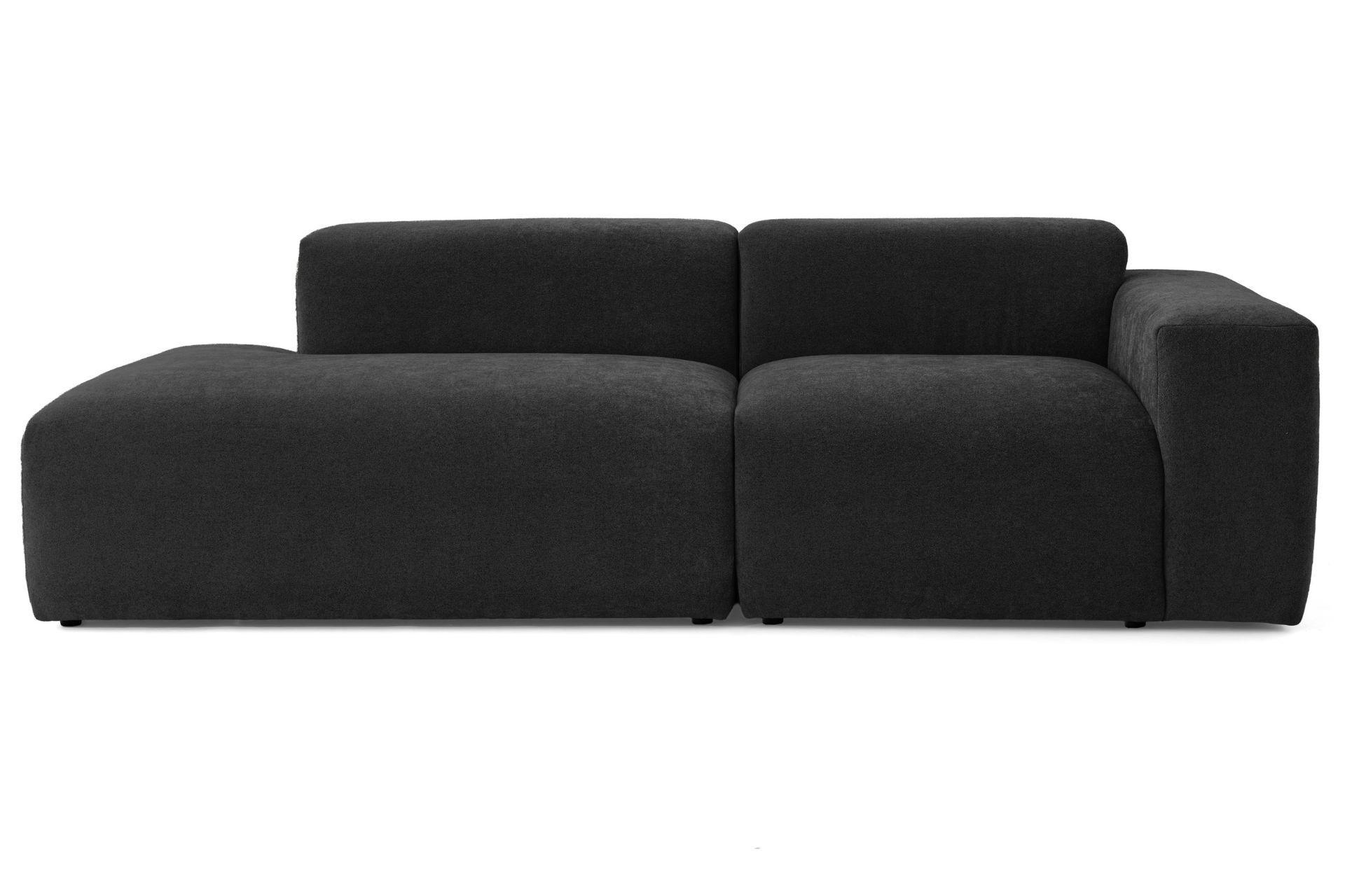 3-SITZER modulares Sofa HEAVEN SET 1 Links, Breite 255 cm Webstoff Schwarz - Schwarz, Holz/Kunststoff (255/71/102cm) - Muffo