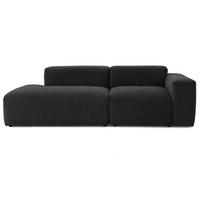 3-SITZER modulares Sofa HEAVEN SET 1 Links, Breite 255 cm Webstoff Schwarz - Schwarz, Holz/Kunststoff (255/71/102cm) - Muffo