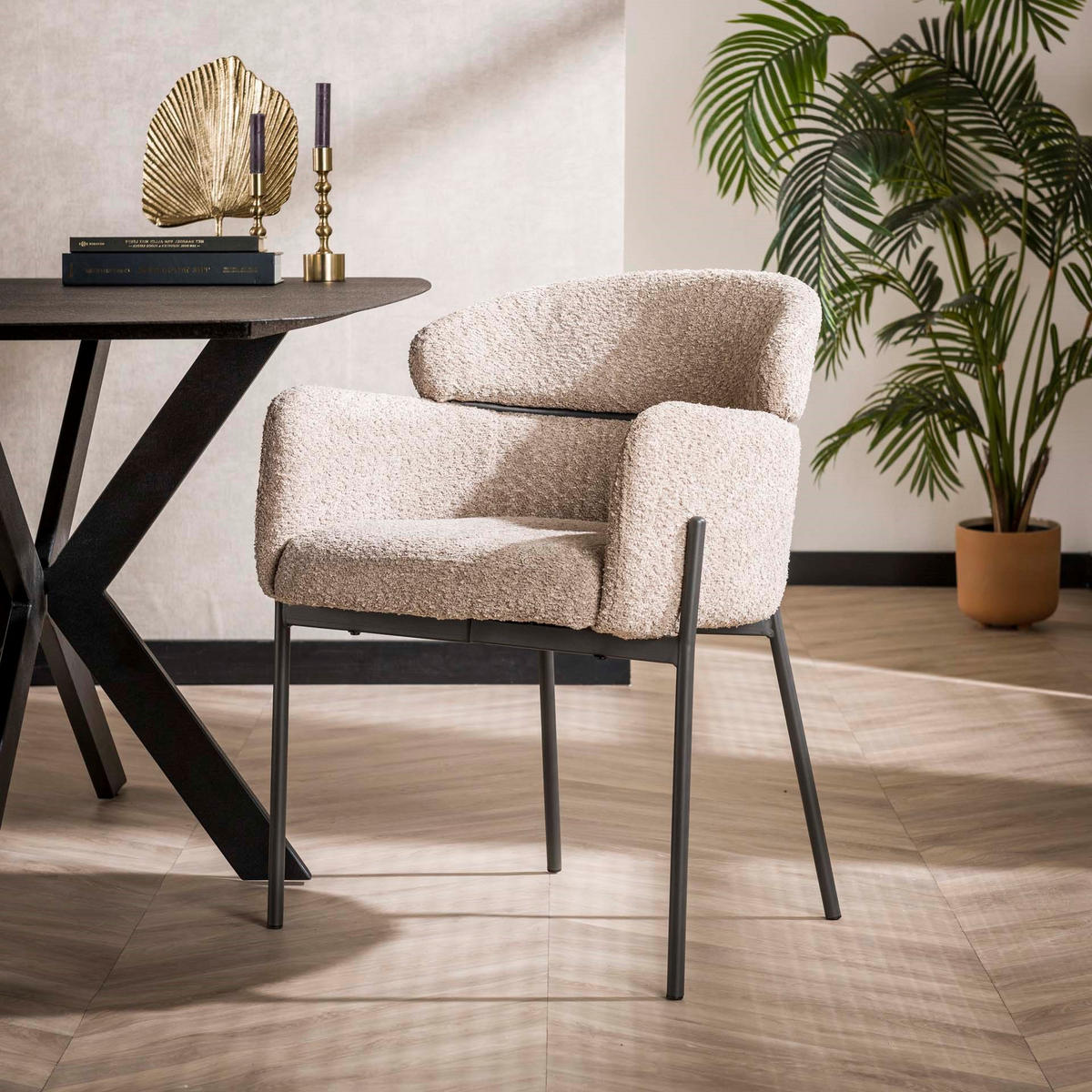 ESSZIMMERSTUHL Armbo Beige 61/62/80 cm - Beige, Textil (62/80/61cm) - Hoyz Collection