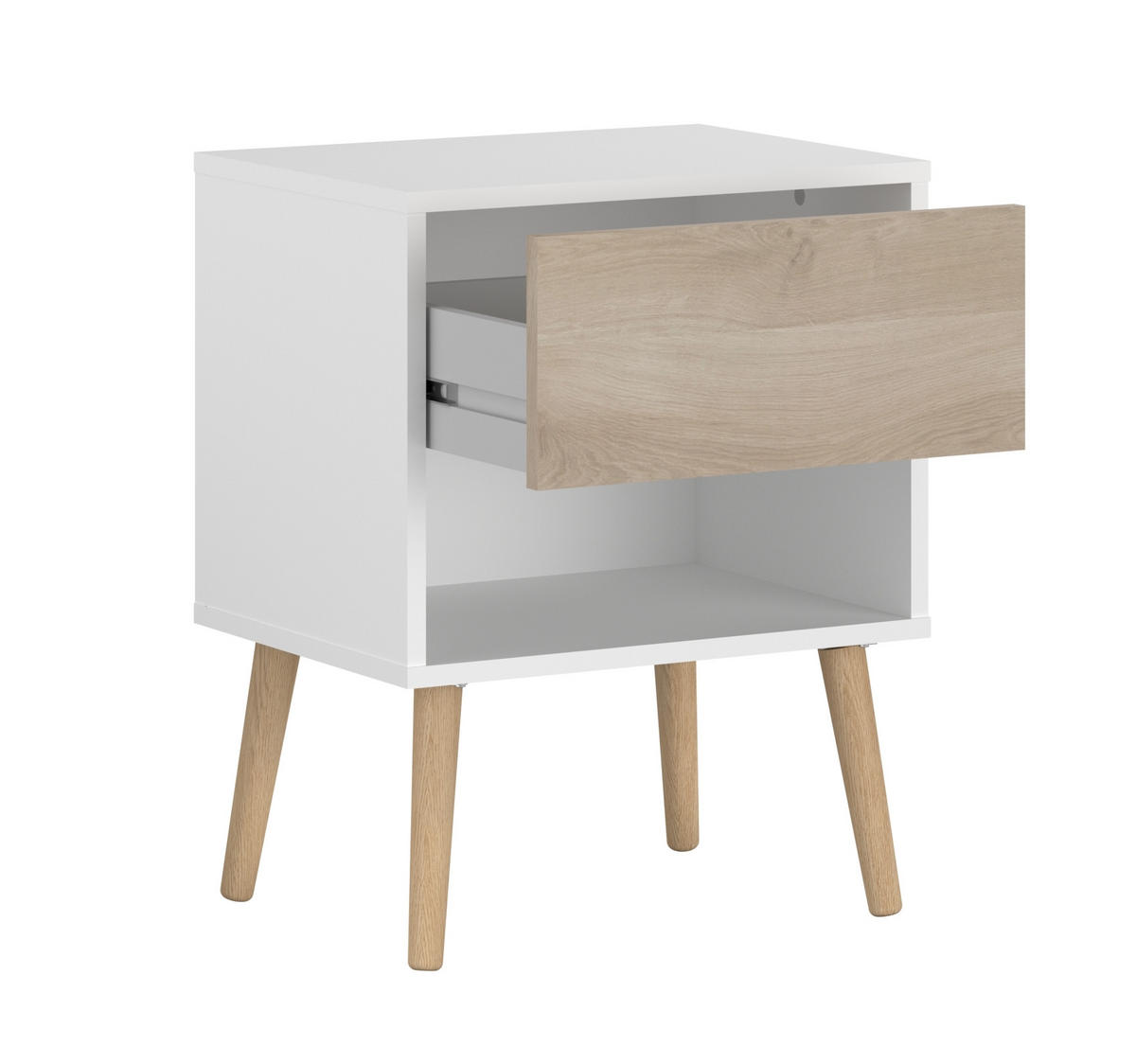 JUGENDZIMMER Aalborg 2 in Weiß und Japanischer Eiche 5 teilig - Weiß, Holzwerkstoff (120/200/80cm)