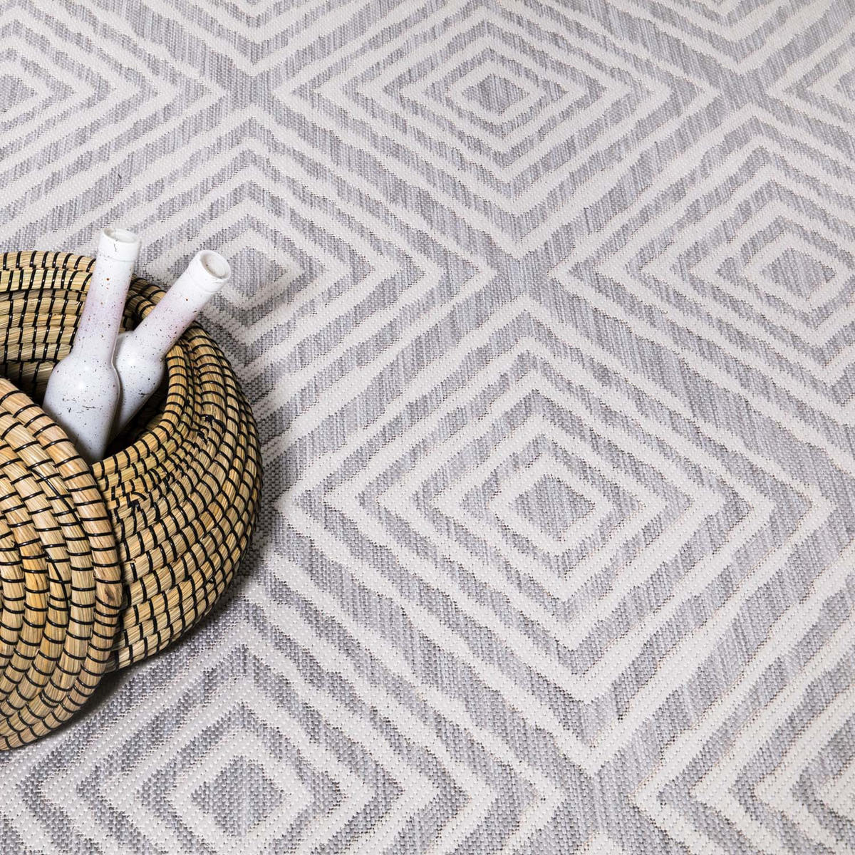 OUTDOOR-TEPPICH Sun 464 Grau 80x250 cm - Grau, Textil (80/250cm) - carpet city