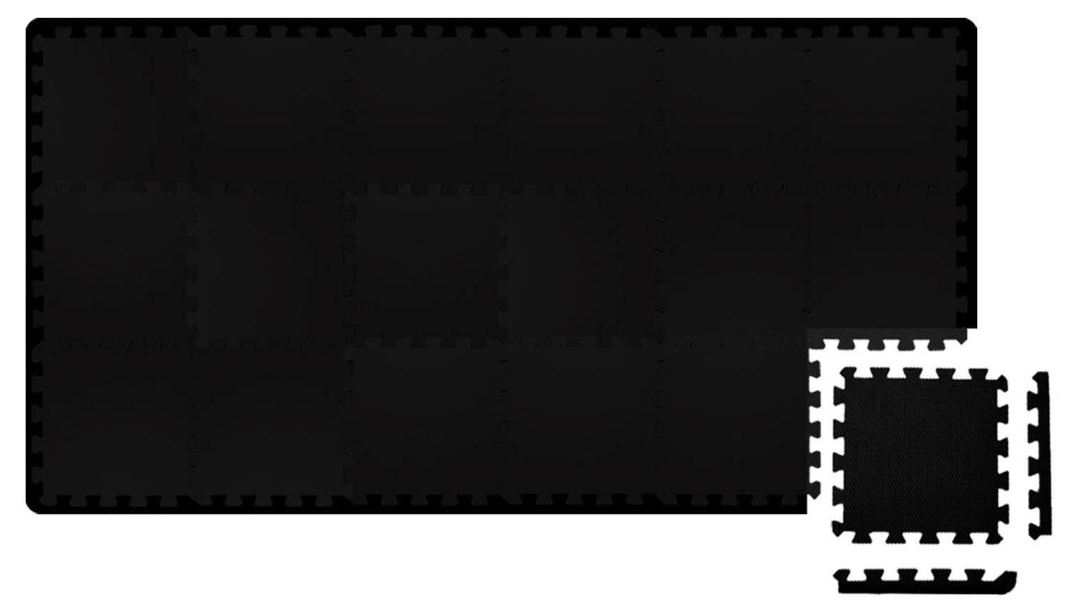 eyepower Bodenschutzmatte Schwarz 30x1.2x30 cm
