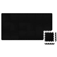 BODENSCHUTZMATTE 30x30x1 cm, Schwarz, 18er Set - Schwarz, Kunststoff (30/30/1.2cm) - eyepower
