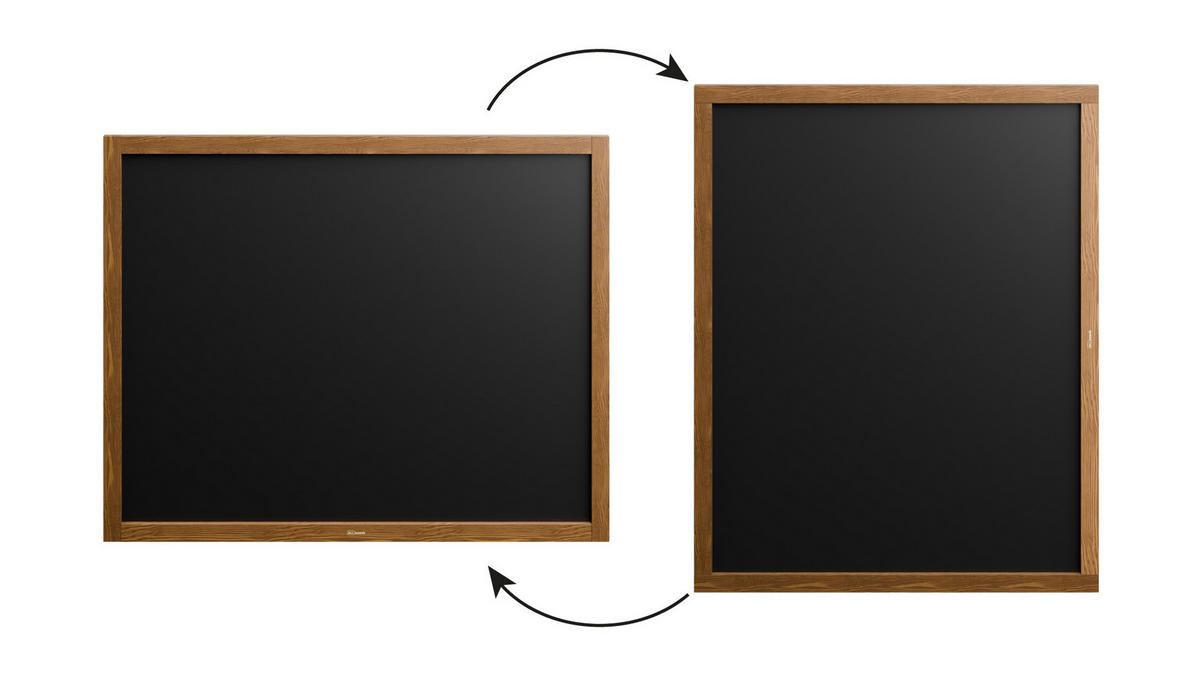 KREIDETAFEL magnetisch mit Holzrahmen 100x80cm - Braun, Holz (100/80/2cm) - ALLboards