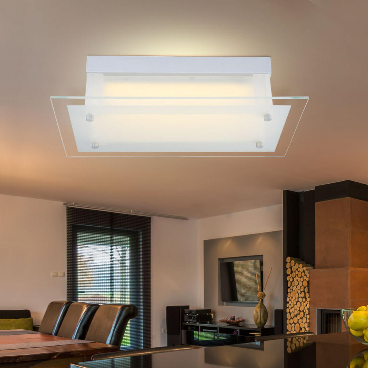 LED DECKENLEUCHTE Metall Glas Klar - Klar, Glas/Metall (36/19/10.5cm) - Globo Lighting