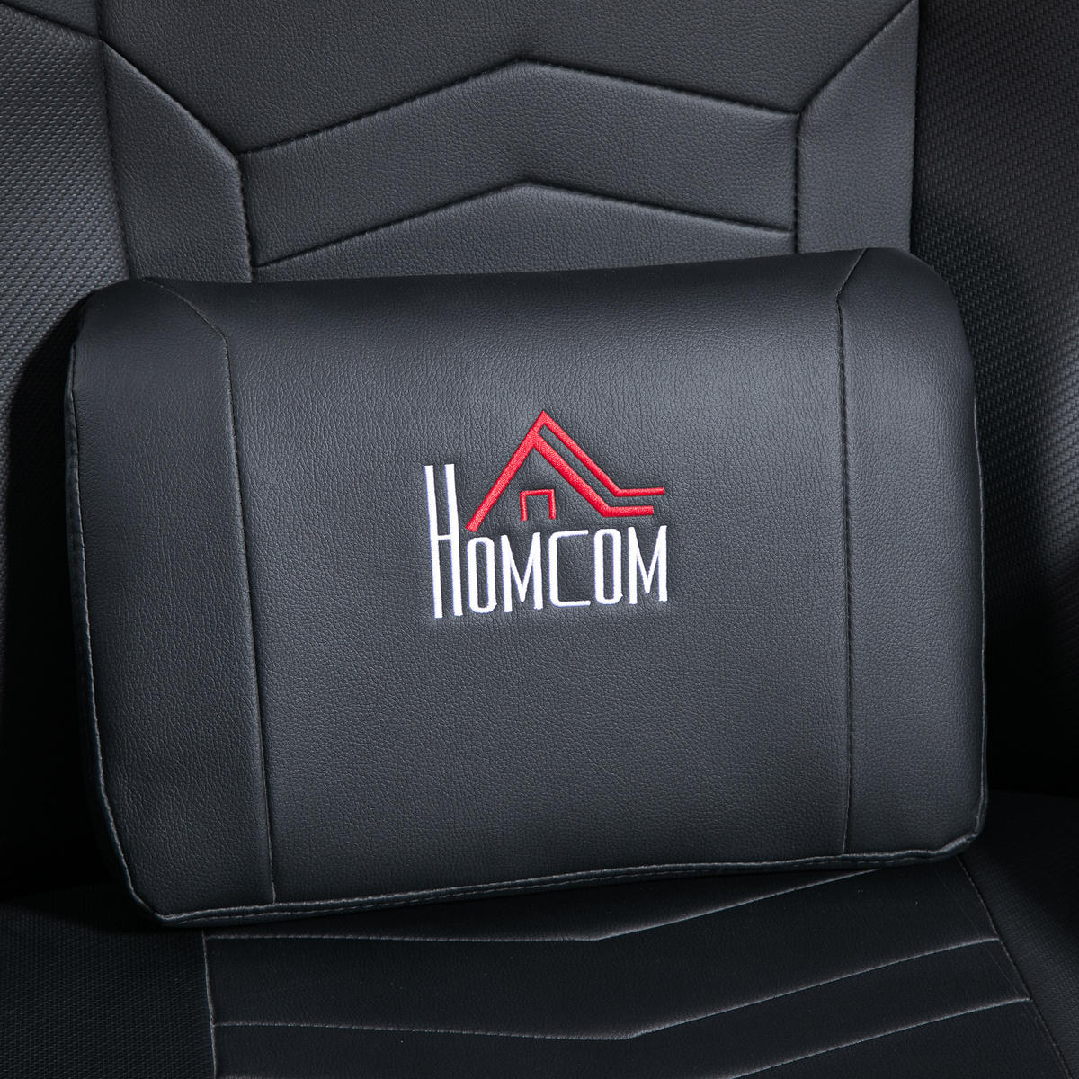 RELAXSESSEL mit Massagefunktion, Kissen, Kunstleder, Schwarz - Schwarz, Leder (82.5/111.5/79.5cm) - HOMCOM