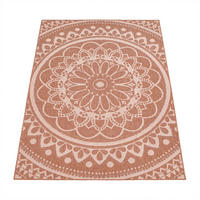 FLACHWEBTEPPICH, mit Mandala-Muster, Apricot, 160 x 220 cm - Orange, Textil (160/220cm) - KADIMA DESIGN
