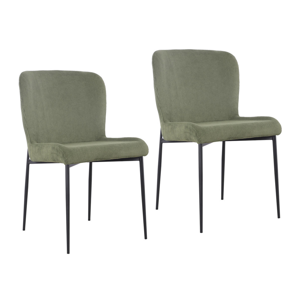 ESSZIMMERSTÜHLE 2er Set FREDDIE Grün - Grün, Textil (48/83/56cm) - SVITA