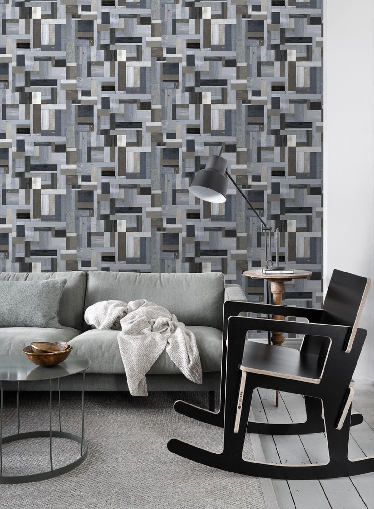 TAPETE Holz-Optik 53 cm x 10.05 m - Blau, Papier (53/1000cm) - ESTAhome