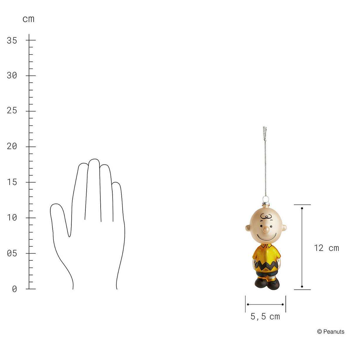 BAUMANHÄNGER Peanuts Charlie Brown - Multicolor, Glas (5/12/6cm) - Butlers