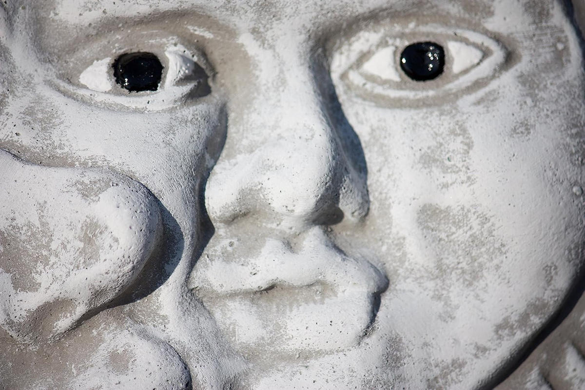 STEINFIGUR Wandrelief Türdeko Sonne Mond frostfest Steinguss - Grau, Stein (34/3/34cm) - stoneandstyle