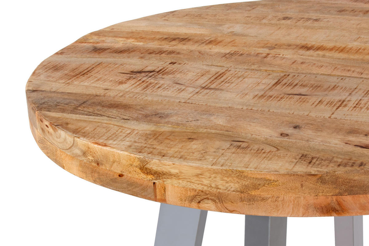 ESSTISCH ADELINA - Beige/Silberfarben, Holz/Metall (140/140/77cm) - SAM