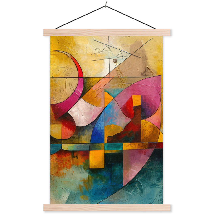 POSTER Kunst - Abstrakt - Modern 60x90 cm - Gelb, Textil (60/90/0.15cm) - MuchoWow