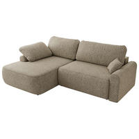 ECKSCHLAFSOFA CUBO L Dunkelbeige Struktur - links - Beige/Schwarz, Kunststoff/Textil (273/187cm) - MKS