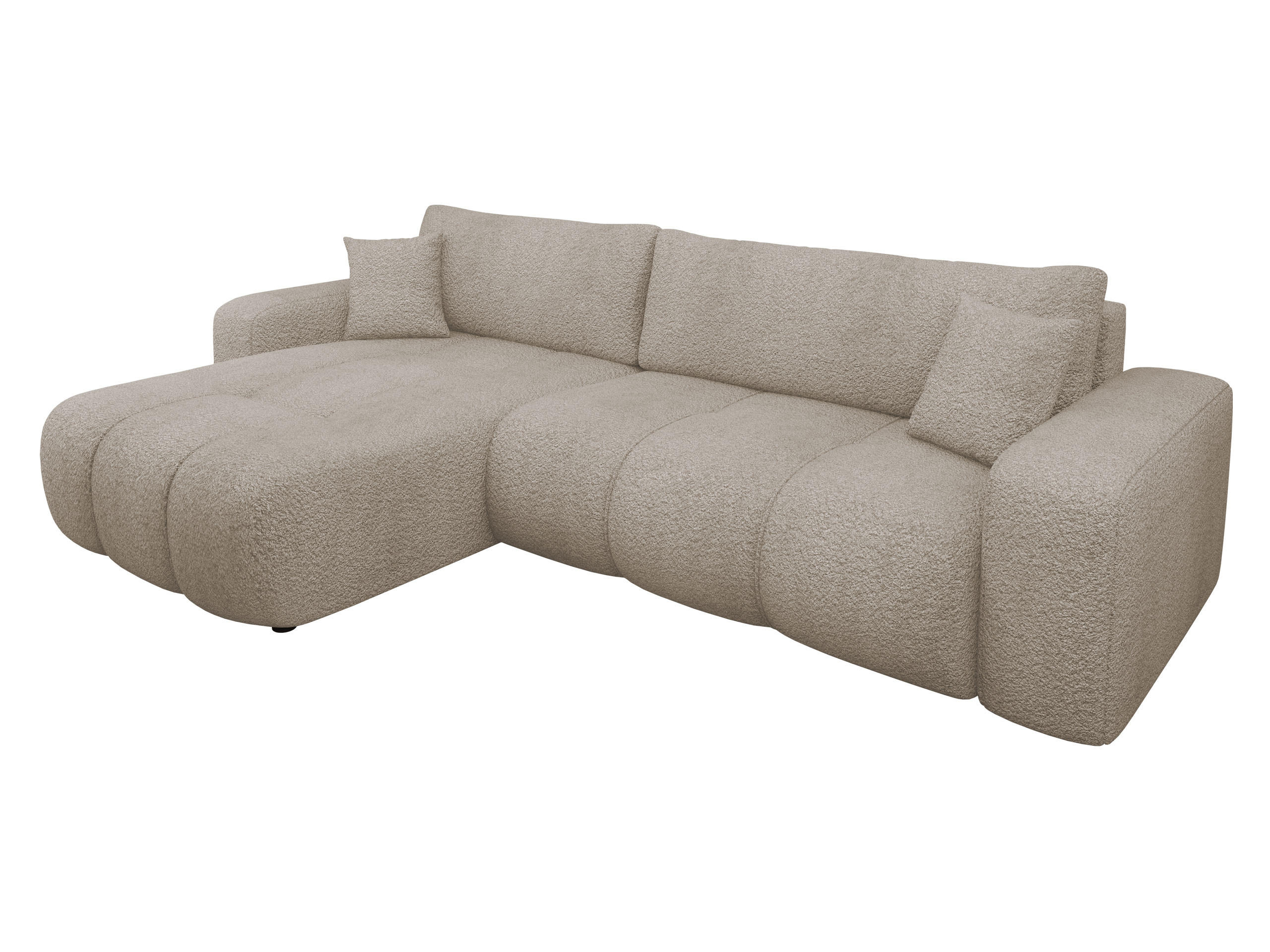 ECKSOFA Furyn Maxi Boucle - Schwarz/Braun, Holzwerkstoff/Kunststoff (274/145cm) - MIRJAN24