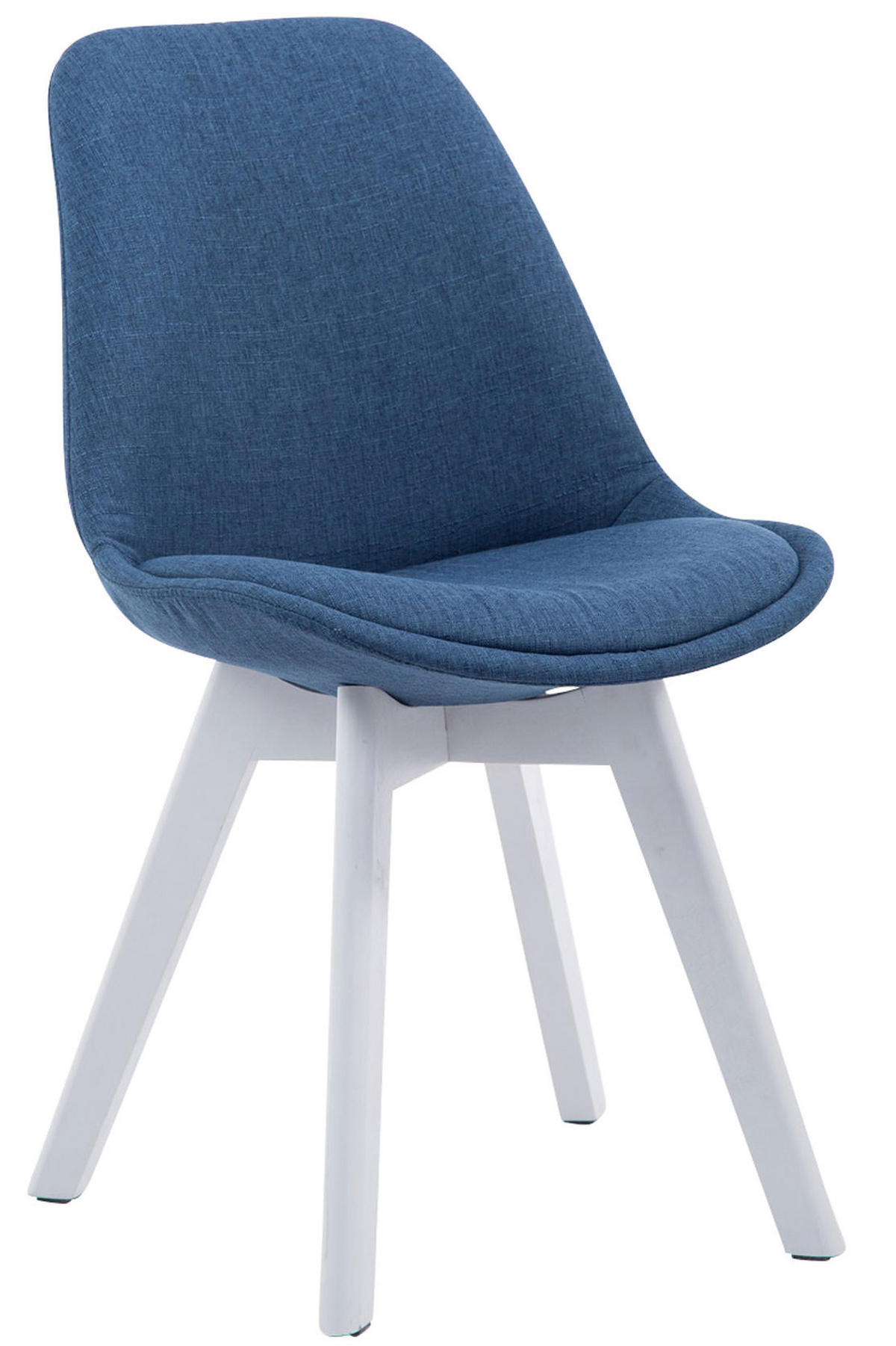 STUHL 4er Set Stoff blau - Blau/Weiß, Holz/Textil (48/84/55cm) - CLP