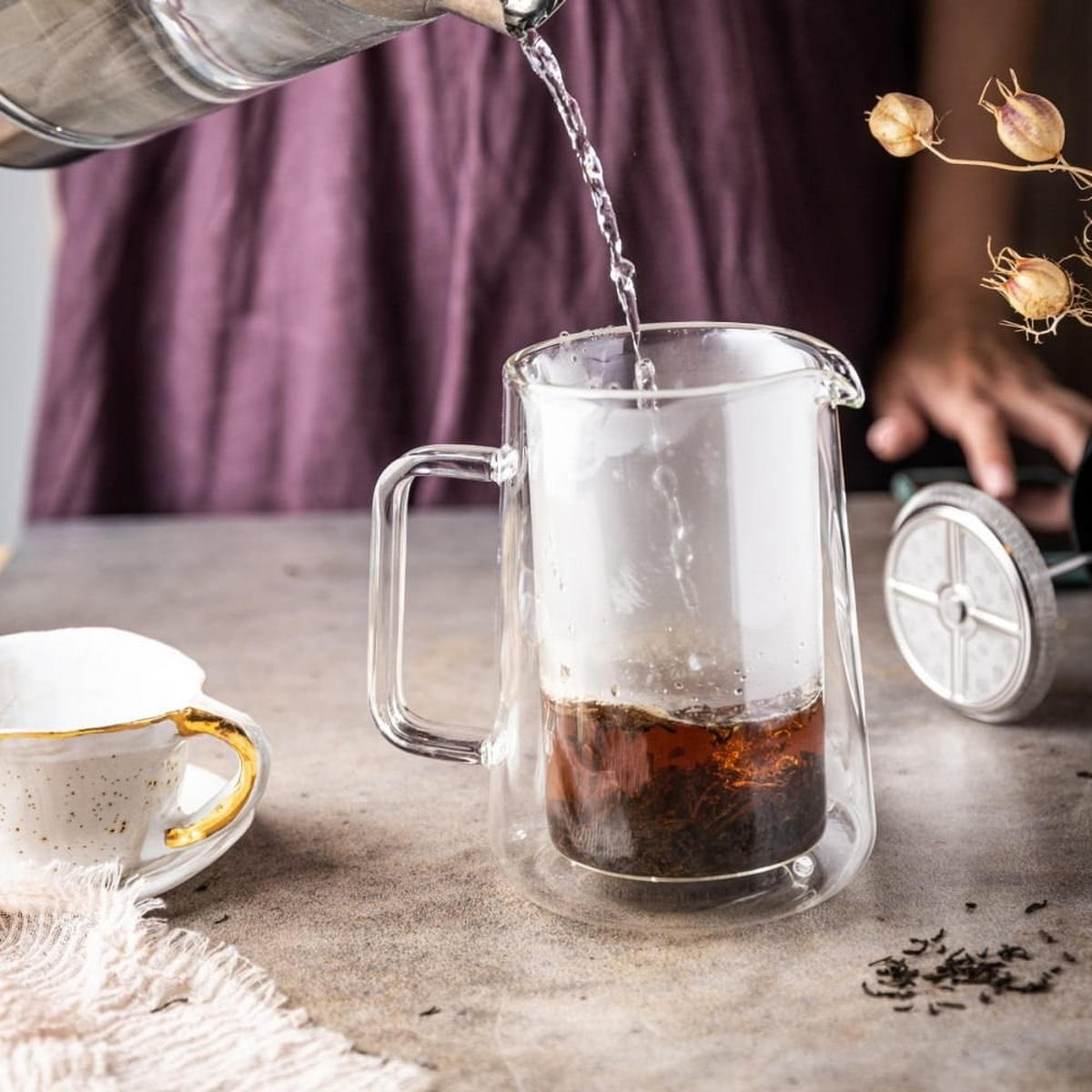 TEEKANNE Weiß 10/10/18 cm KB7724 - Weiß, Glas (0.6L) - Klausberg 
