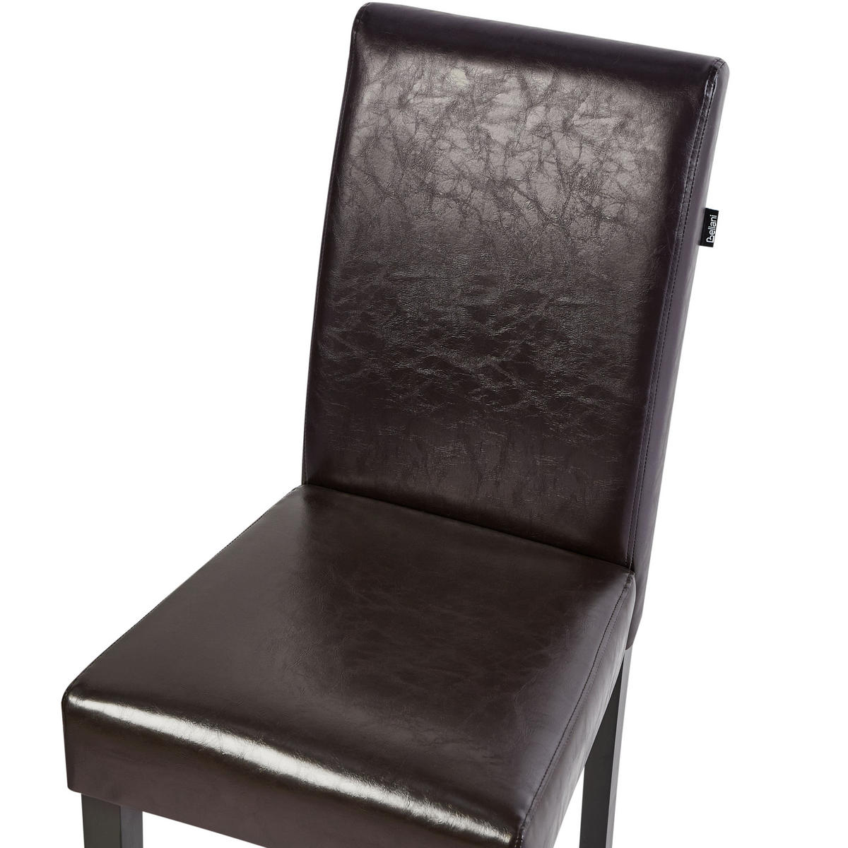 ÉTKEZŐSZÉK 2 darabos Szett Műbőr Sötétbarna Broadway - barna, textil/fa (42/93/59cm) - Beliani
