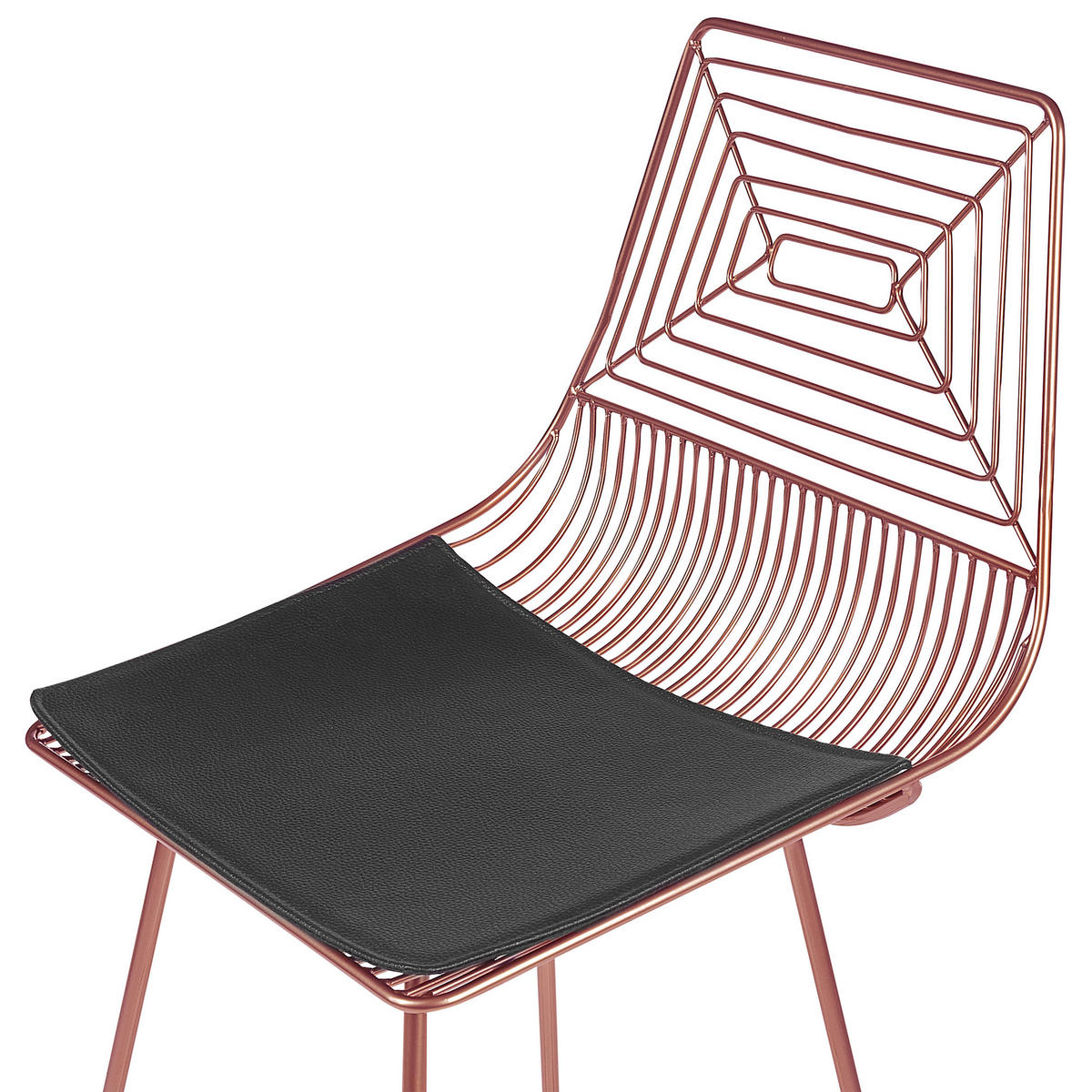 BARSTUHL 2er-Set Metall Roségold Bisbee - Roségold, Textil/Metall (50/110/49cm) - Beliani