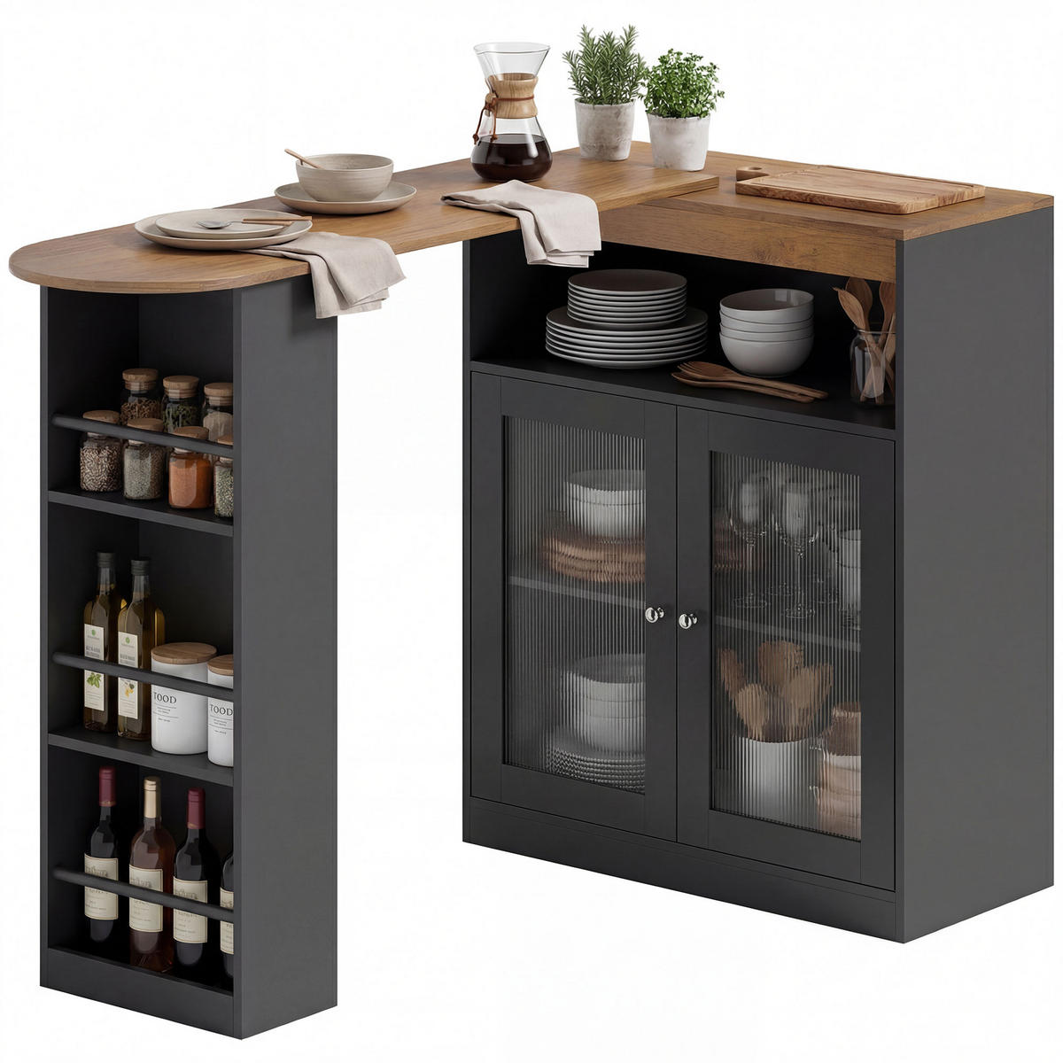 BARTISCH Schwarz 1 Stück - Schwarz, Kunststoff (150/80/105.5cm) - GiPP
