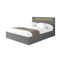 POLSTERBETT mit Bettkasten und Lattenrost, Boxbett ohne Matratze - GOLA 180x200 Grau - Schieferfarben, Holzwerkstoff/Textil (180/200cm) - ALTDECOR