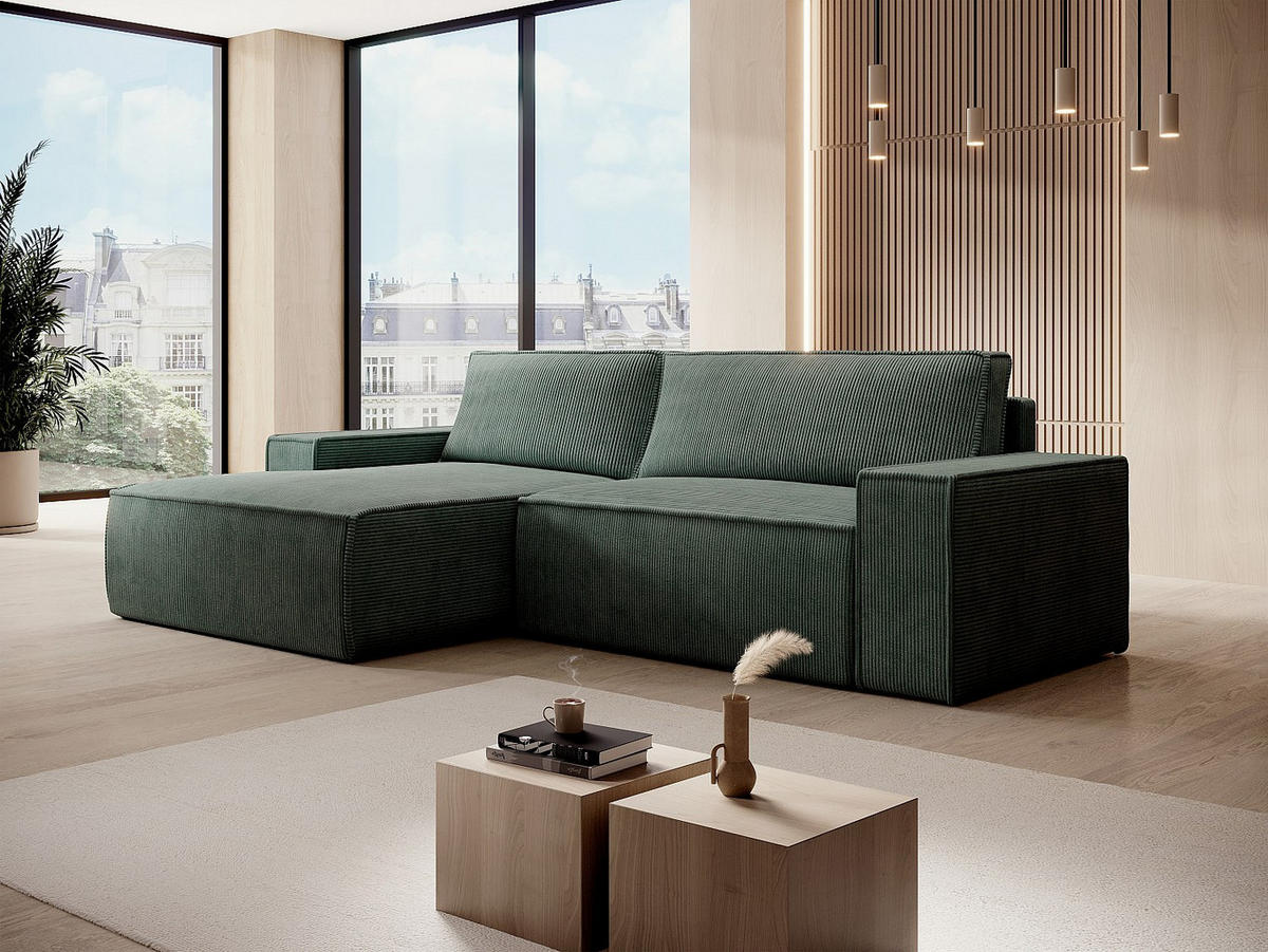 SOFA - 4 Personen - samt - tannengrün Amelia - Waldgrün, Textil (267/85/160cm) - Vente-Unique