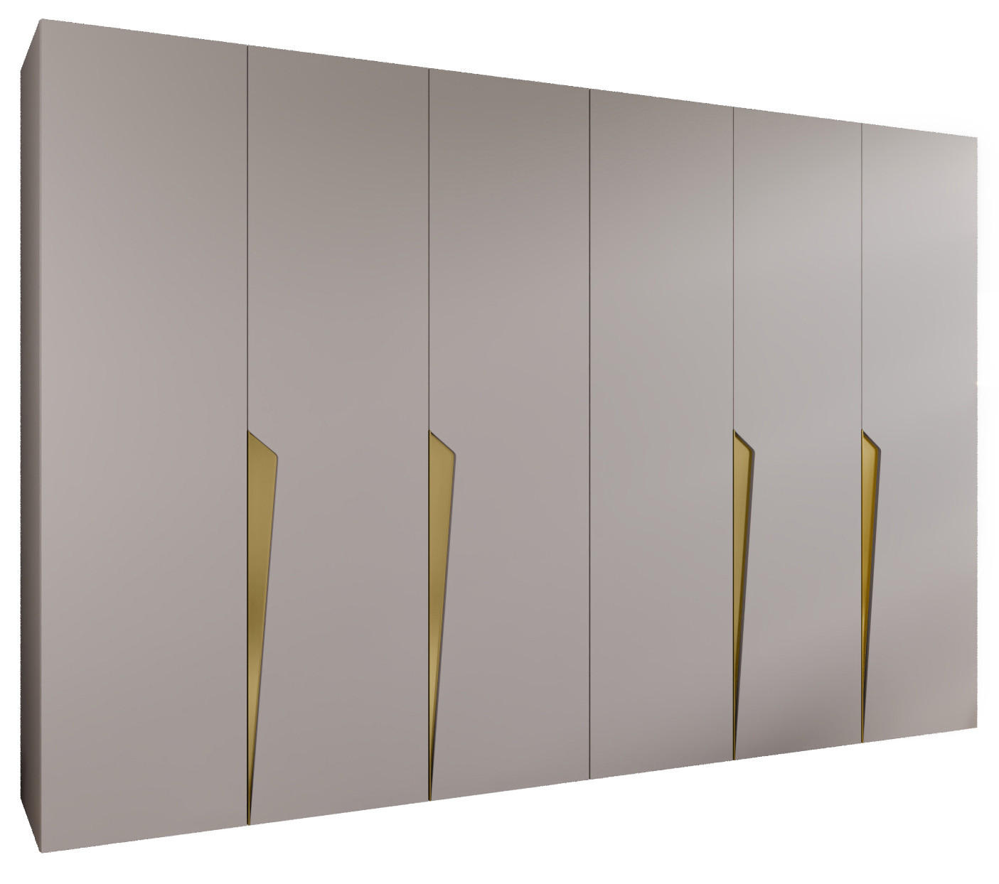 Abiks Möbel Drehtürenschrank Beige, Gold 300x202x52 cm