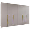 DREHTÜRENSCHRANK 202/300/52 6-türig - Beige/Goldfarben, Holz/Metall (300/202/52cm) - Abiks Möbel
