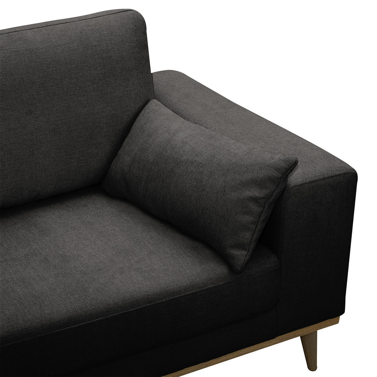 2-SITZER SOFA - Eichefarben/Schwarz, Eichenholz/Textil (197/81/88cm) - home24