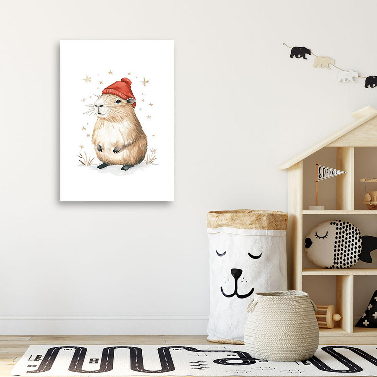 LEINWANDBILD Capybara Tiere - Multicolor, Textil (70/100cm) - Feeby