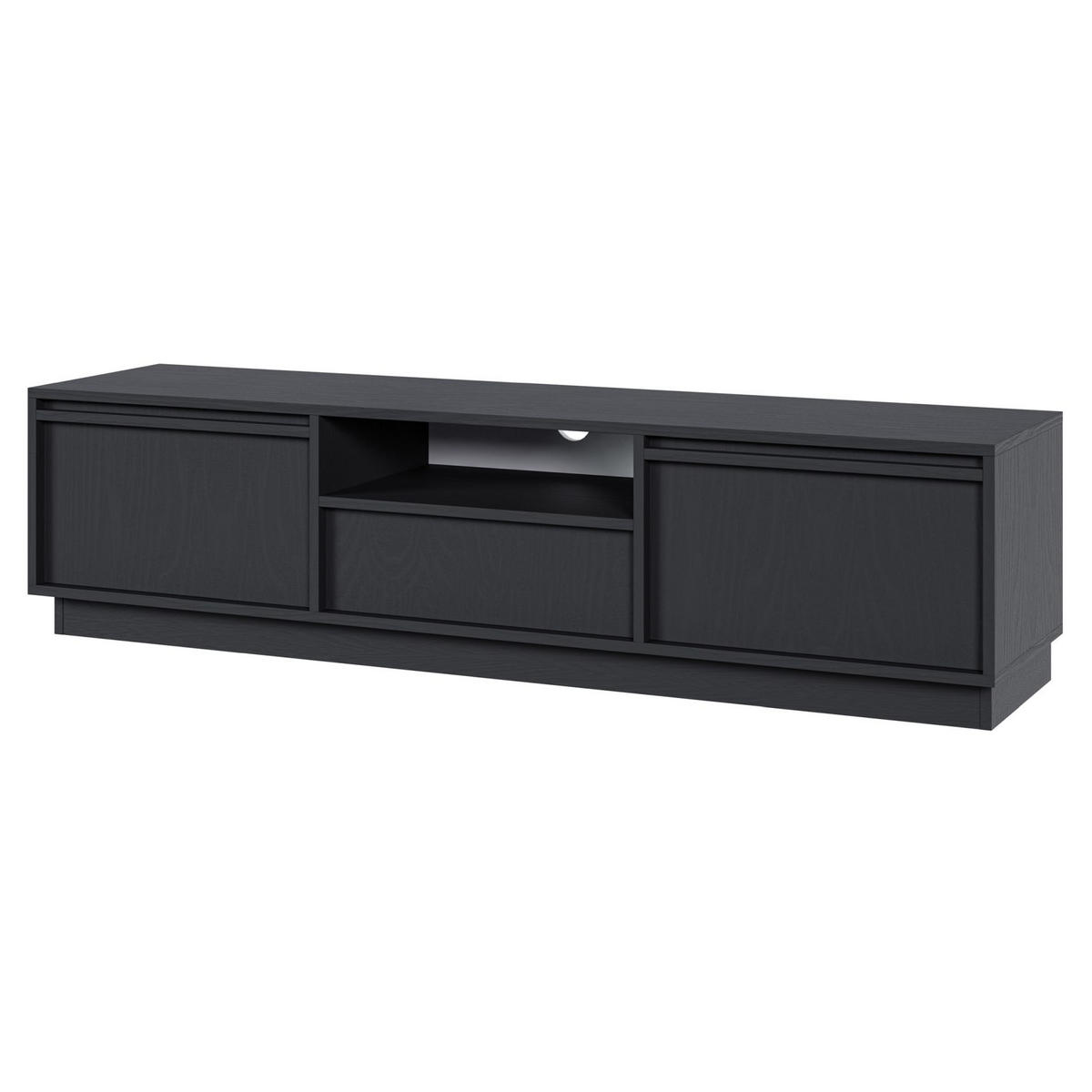 TV-MÖBEL Evo Schwarz 154 cm - Schwarz/Graphitfarben, Holzwerkstoff (154/39.4/39cm) - Selsey