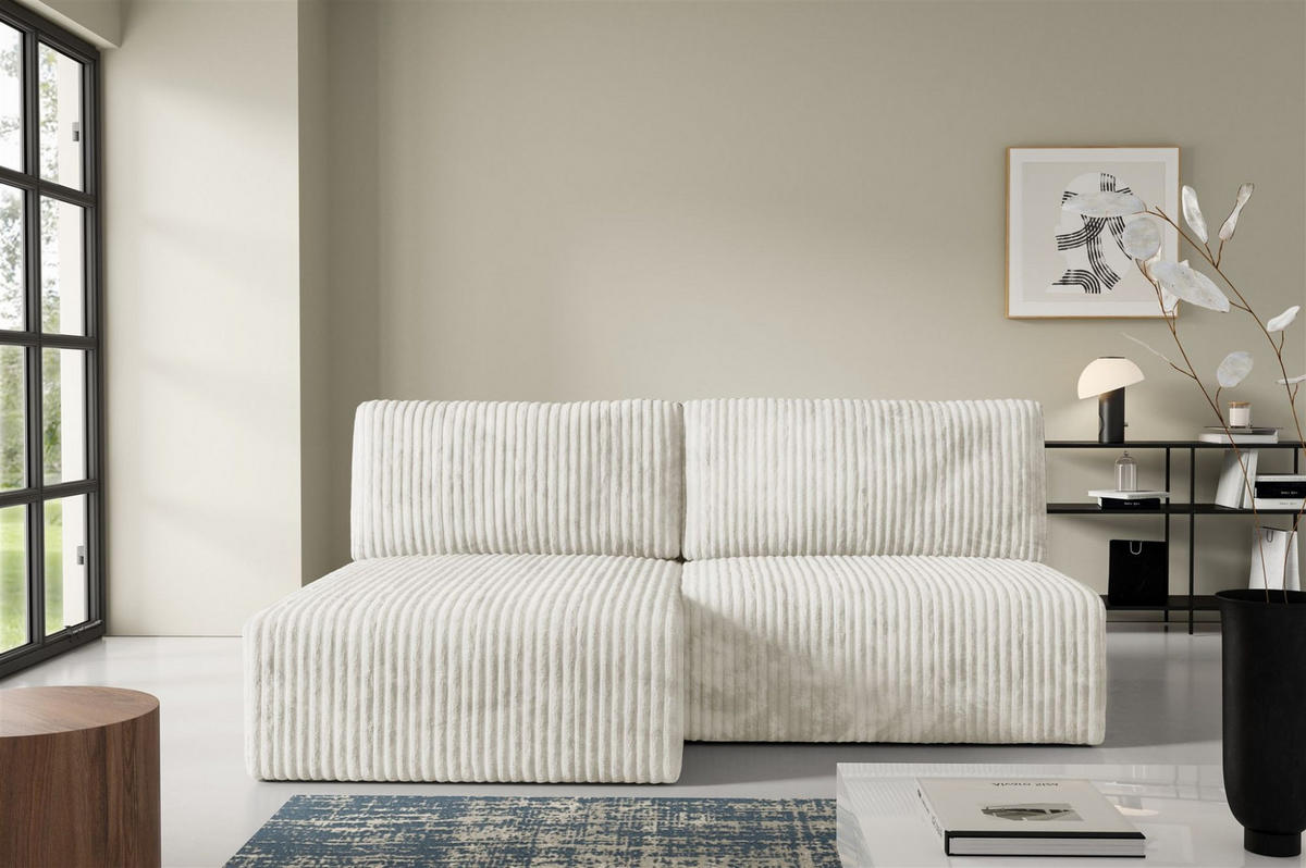 ECKSOFA Natalia Xs - Creme, Holzwerkstoff/Textil (149/210cm) - Fun Möbel