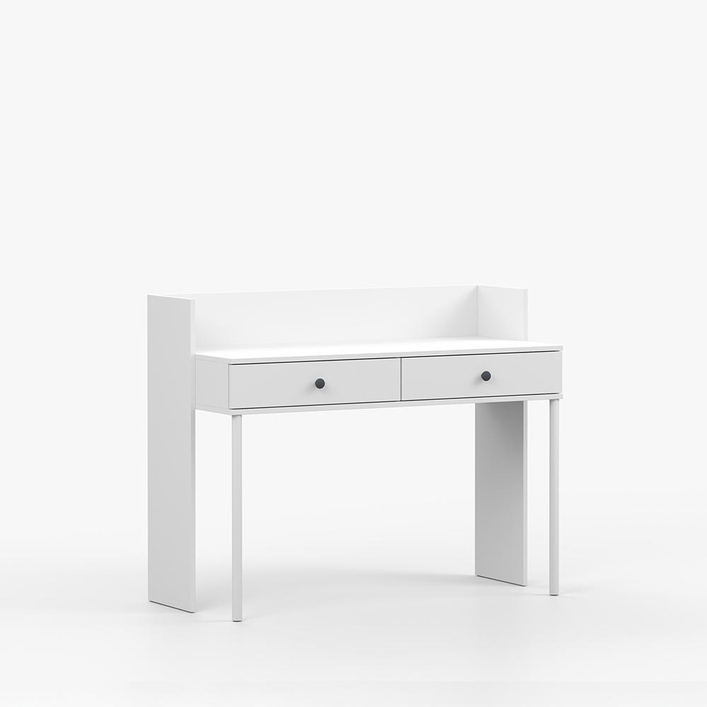 SCHREIBTISCH OLAF I 115/77/53cm Weiß, Griff Anthrazit - Anthrazit/Weiß, Holzwerkstoff/Metall (115/77/53cm) - imoebel24