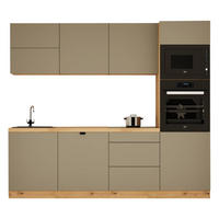 KÜCHENZEILE 240 cm - Langen KL26-M240 - in Beige/Matt - Beige, Holz (240/212/58cm)