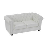 SOFA 2-Sitzer - Kunstleder - Weiß - CHESTERFIELD - Weiß, Leder (88/72/168cm) - Vente-Unique