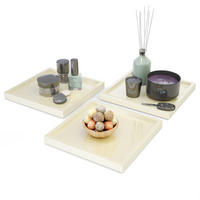 DEKOSCHALE Maya Creme Hochglanz 3er Set - Creme, Holzwerkstoff (1.8cm) - Vladon