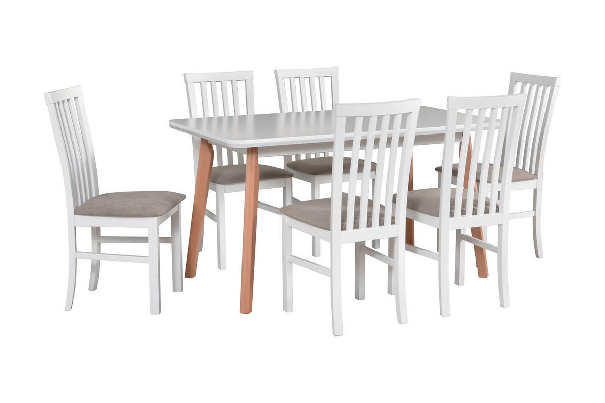 STUHL 2er Milano 1, weiss - Weiß, Holz (43/93/40cm) - Leaf Design