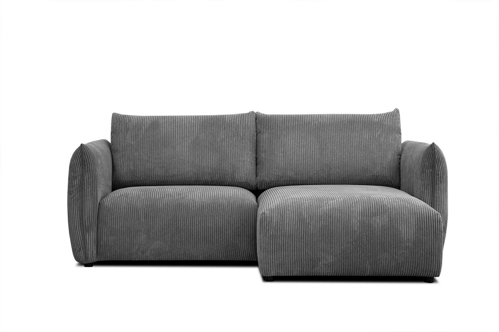 ECKSOFA TAUER 3-Sitzer, dunkelgrau - Dunkelgrau/Schwarz, Holzwerkstoff/Kunststoff (206/173cm) - Courtois Laville