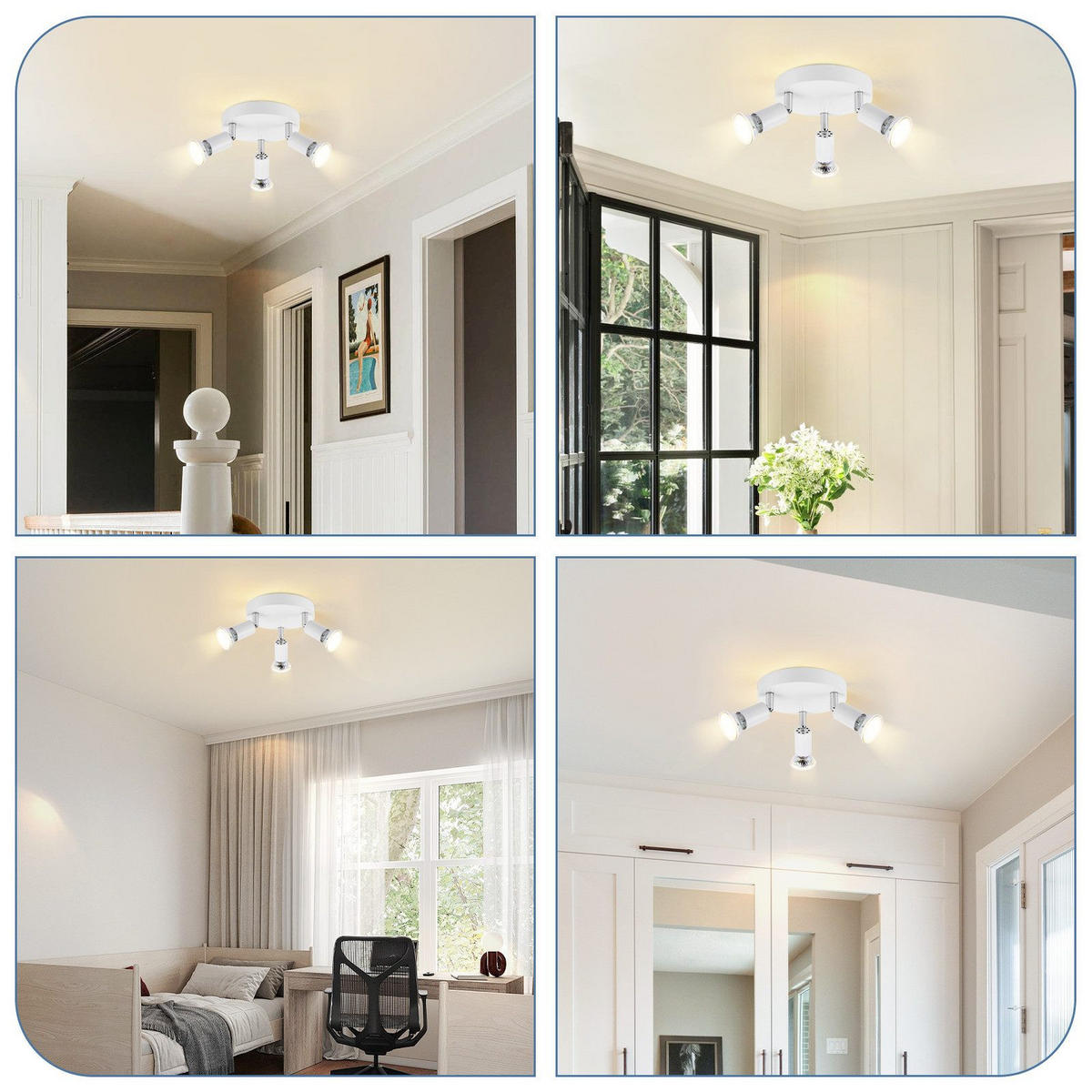 STRAHLER Bamberg 3-flammig 15/15/10.4 cm - Weiß, Metall (15/15/10.4cm) - Nettlife