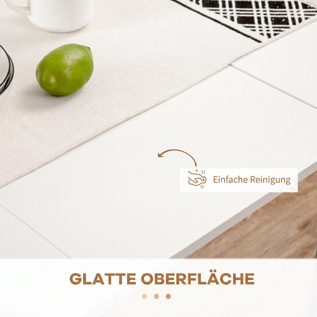 ESSTISCH Ausziehbar Küchentisch Esszimmertisch für bis 6 Personen 60-180x85 cm - Weiß, Holzwerkstoff (180/85/75cm) - HOMCOM