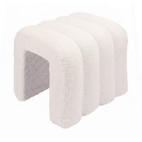 SEDACÍ taburet Bubble - krémová, dřevo/textil (40/40/40cm) - Relaxdays